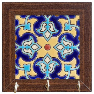 Keramische wand-sleutelhanger – met houten frame & Model Tegel