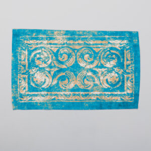 Turkooizen stoffen placemats onder het bord – Model Firoozeh