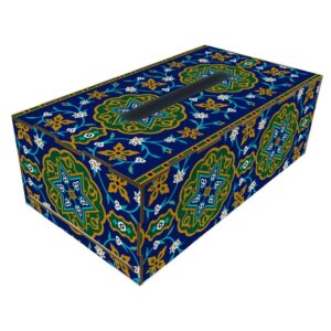 Rustieke Houten Tissuebox Hoes Azadeh – Perzisch Bloemenpatroon