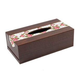 Rustieke Houten Tissuebox Hoes Bahar – Perzisch Bloemenpatroon