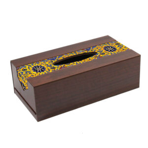 Rustieke Houten Tissuebox Hoes Behnaz – Bloemenmotief
