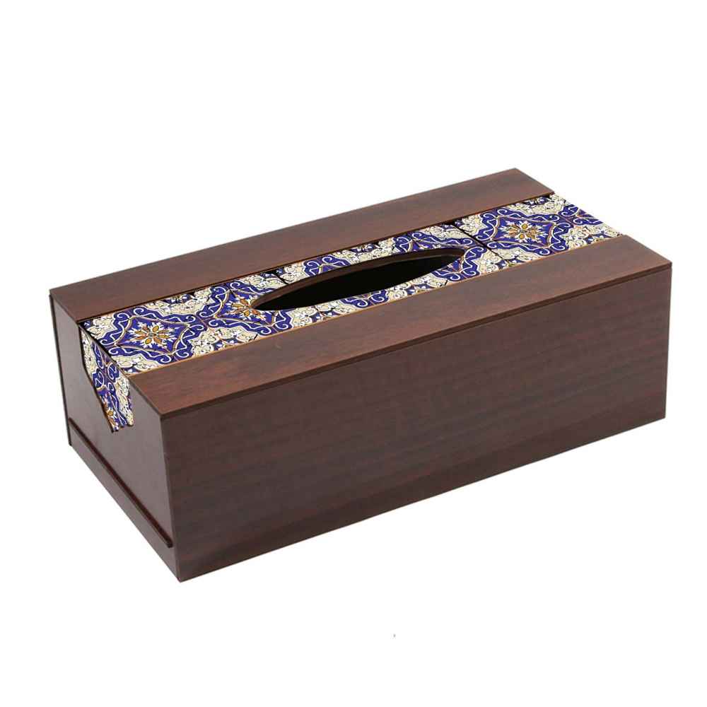 Rustieke Houten Tissuebox Hoes Faraz – Geometrisch Design