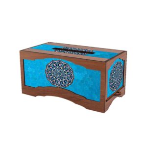 Rustieke Houten Tissuebox Hoes Firoozeh – Perzische Elegantie