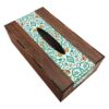 Rustieke Houten Tissuebox Hoes Jooya – Geometrisch Patroon