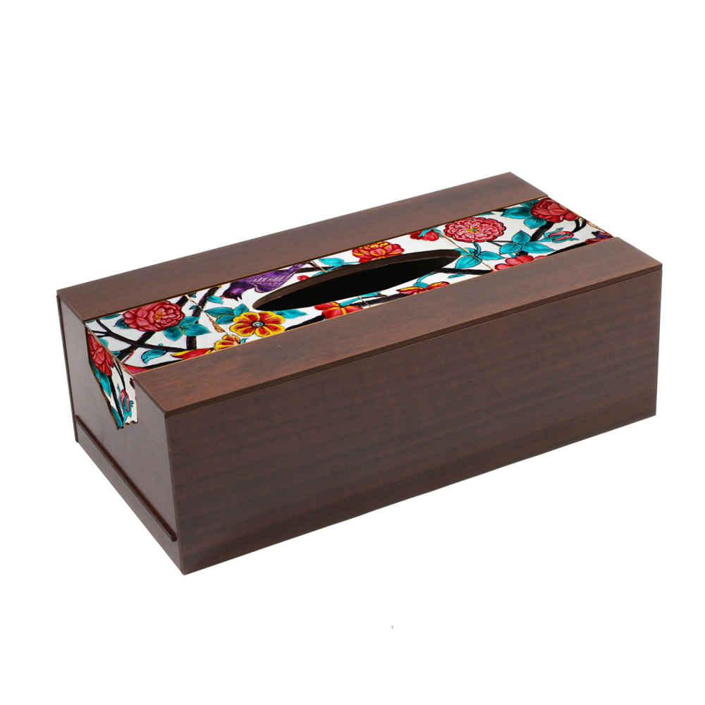 Rustieke Houten Tissuebox – Model Sareh Bloemen