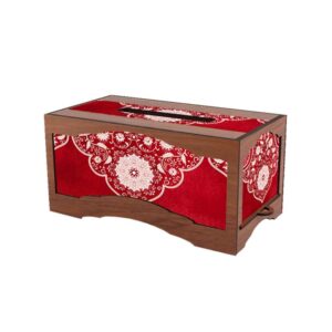 Rustieke Houten Tissuebox – Model Sorkh Geometrisch