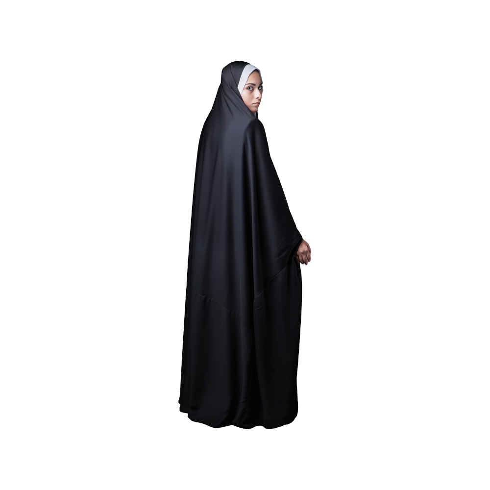 Premium zwarte overhead-chador – Volledig bedekkend islamitisch gewaad (Jelveha)