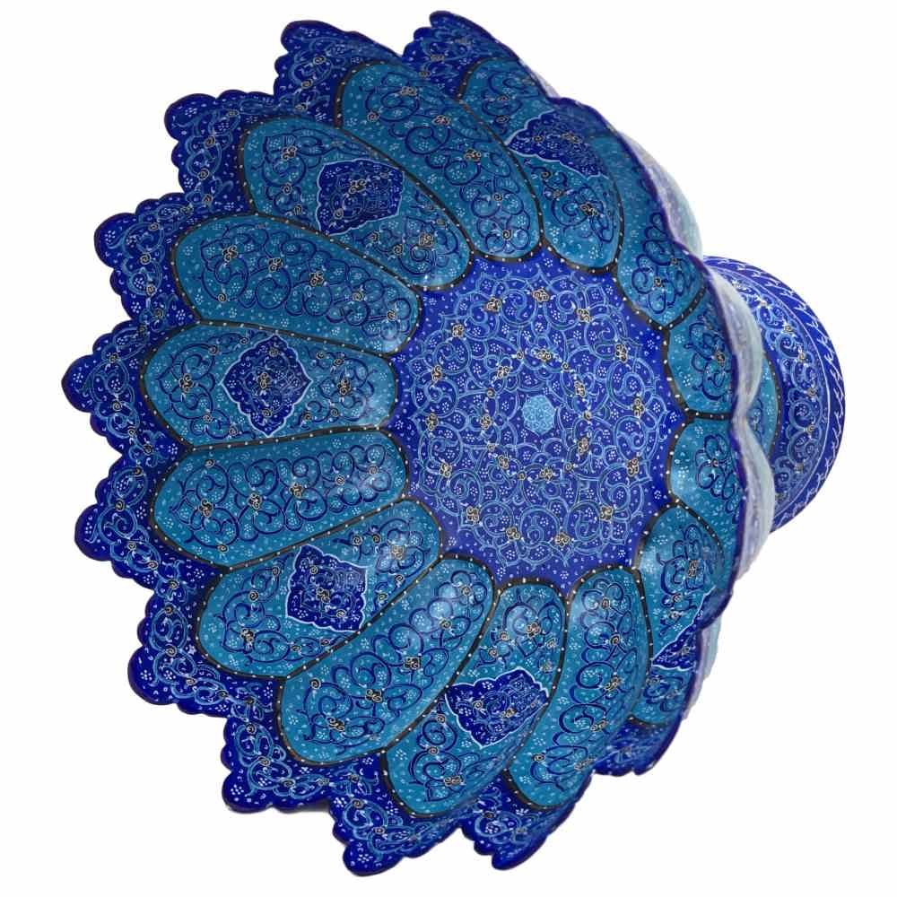 Decoratieve Koperen Kom Handbeschilderd met Perzisch Minakari Emaille Gohar