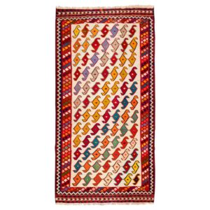 Perzisch Wol Kilim Tapijt Handgeweven in Fars Traditioneel Aynaz