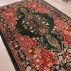 Handgeknoopt Perzisch Khorasan Tribaal Tapijt (Lachak Toranj Bloemenmedaillon) - Rode Zijde & Wol