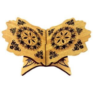 Opvouwbare Houten Quran Rehal Standhouder met Bloemen Patroon