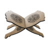 Opvouwbare Houten Quran Rehal Standhouder met Muhammad Rasulullah Patroon