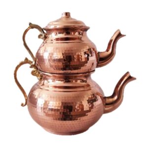 Perzische Dubbele Koperen Theepot – Sadaf Authentiek Design