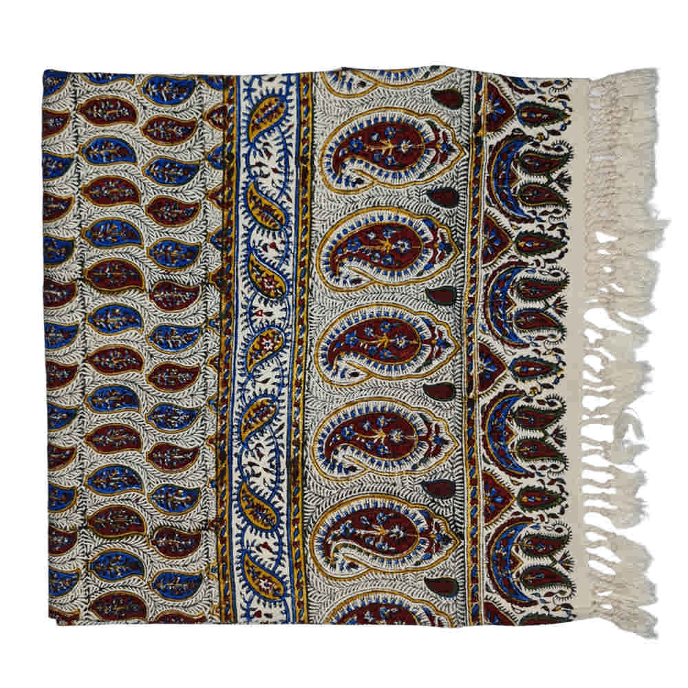 Iraanse Tafelkleed: Isfahans Traditionele Kalamkari Blokdruk Elegantie Paisley