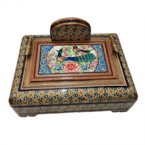 Birds Motif houten pennenhouder – Khatamkari