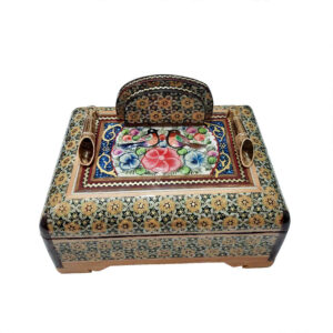 Floral Elegance – Houten pennenhouder met Perzische Khatamkari