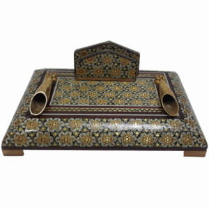 Ornamentele pennenhouder – Khorshid thema met Khatamkari
