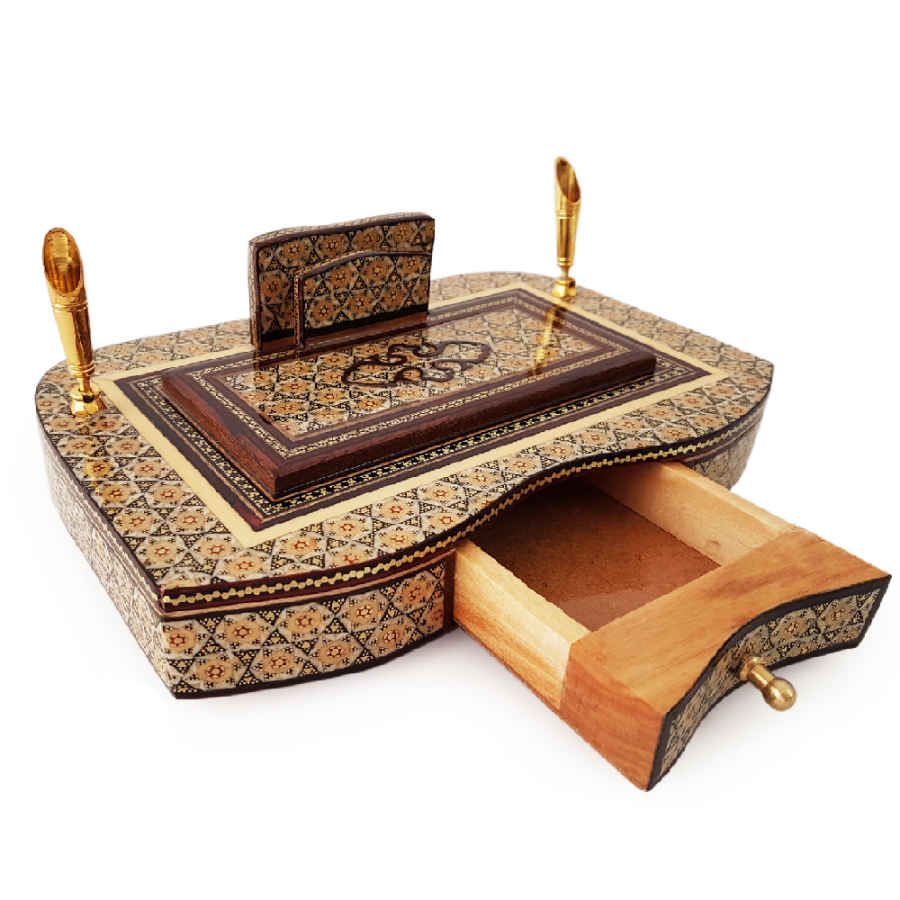Premium Perzische Khatamkari Houten Pennenhouder