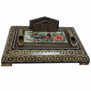 Elegante Khatamkari houten pennenhouder