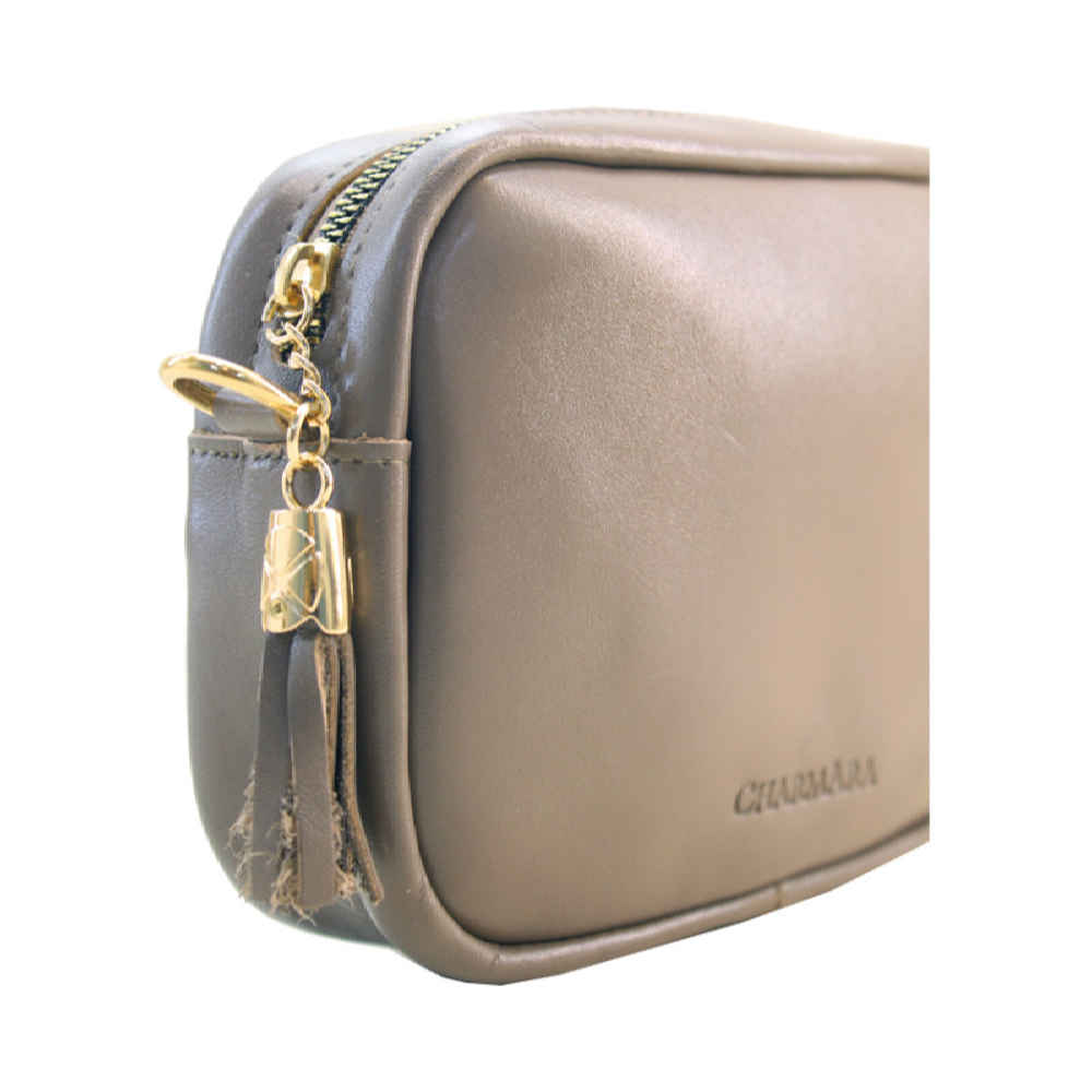 Handgemaakte Leren Crossbody Tas – Asal Editie (Grijs)
