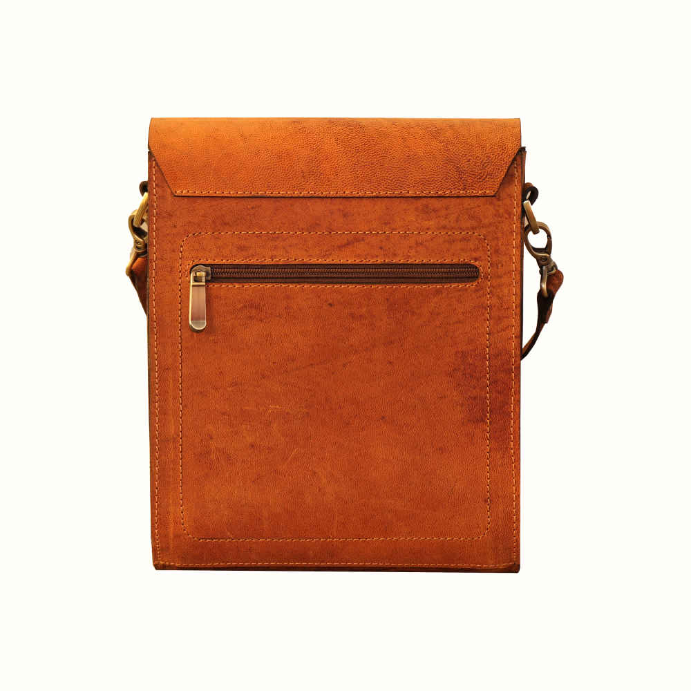 Handgemaakte Leren Crossbody Tas – Honey Editie