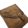 Handgemaakte Leren Crossbody Tas – Perzisch Gedicht Design