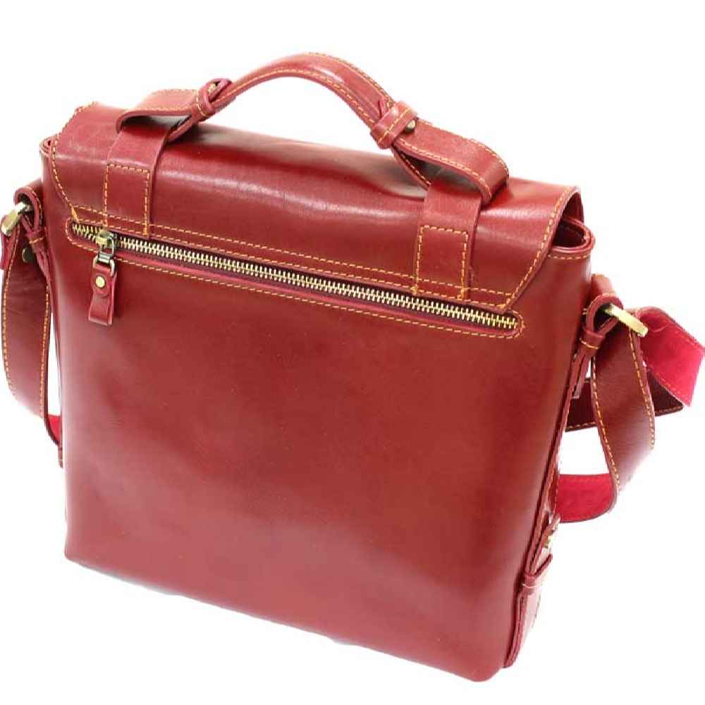 Leren Messenger Schoudertas – Model Rozhe (Rood)