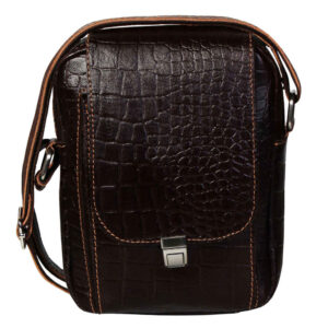 Handgemaakte Leren Crossbody Tas – Shab Editie (Zwart)