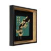Ingelijst Perzische Marquetry Kalligrafie Metaal Koperen Kunst Man