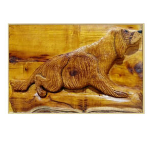 Ingelijst Houten Gesneden Kunst – Hond