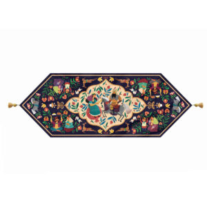 Perzische Fluwelen Tafelloper Ardeshir – Blauw Kunstzinnig