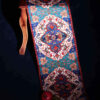 Perzische Fluwelen Tafelloper Haris - Blauw Elegance