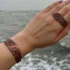 Artistieke Koperen Armband – Bloemen Affirmatie Stijl