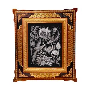 Handgemaakt Ingelijst Perzisch Gegraveerd Koperkunstwerk Hasti – Traditionele Wanddecoratie
