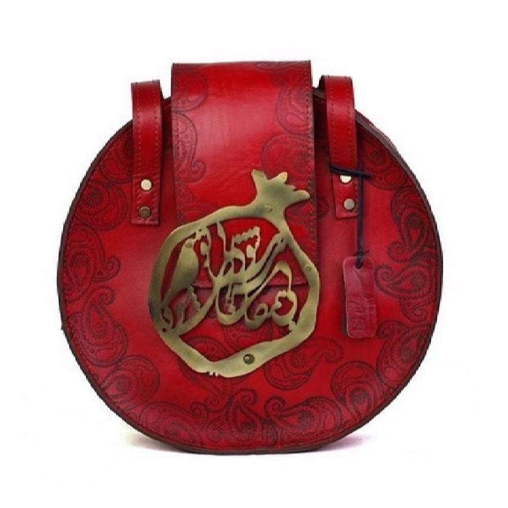 Handgemaakte leren crossbody tas – Perzisch Anar ontwerp