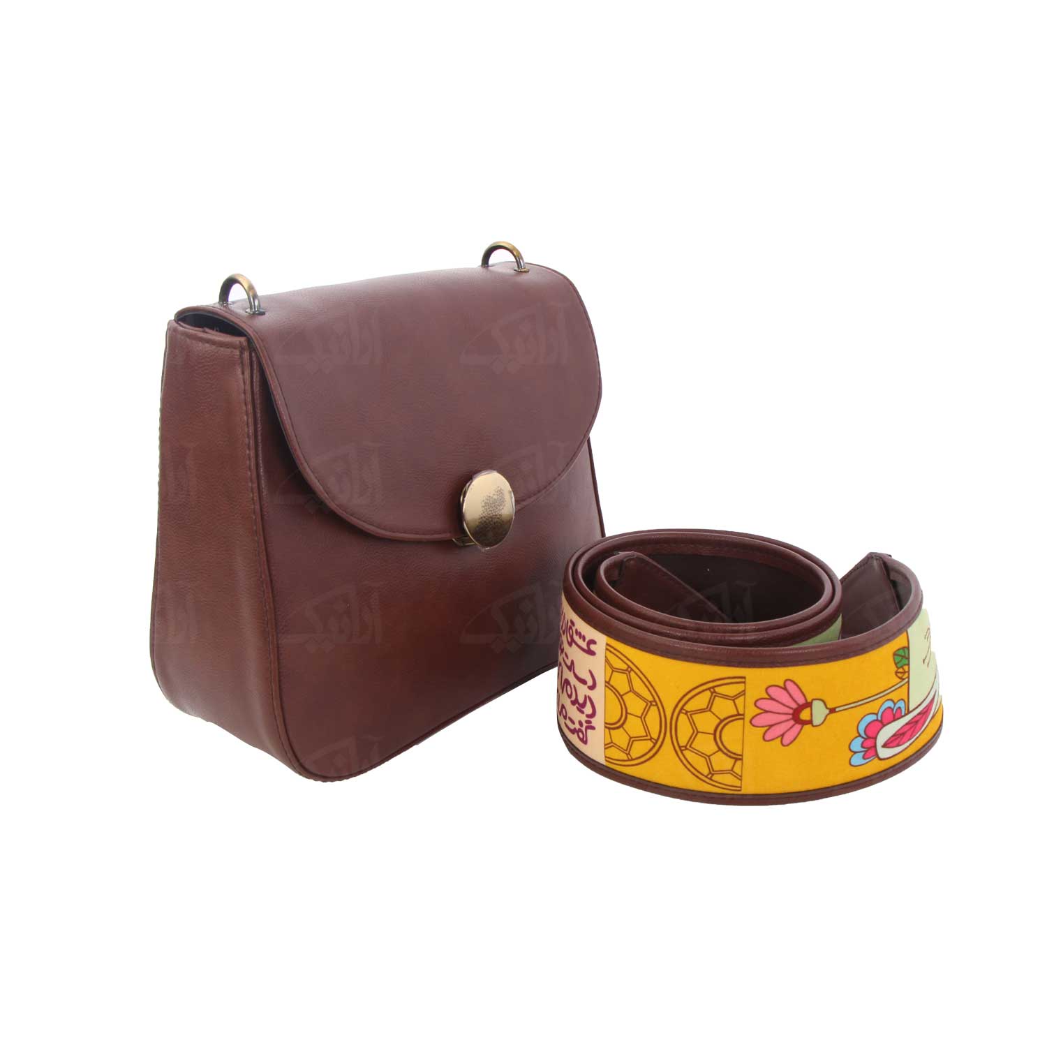 Handgemaakte Leren Crossbody Tas – Perzisch Bagh Design