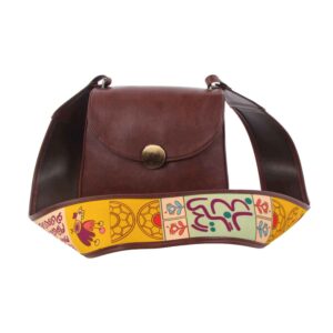 Handgemaakte Leren Crossbody Tas – Perzisch Bagh Design