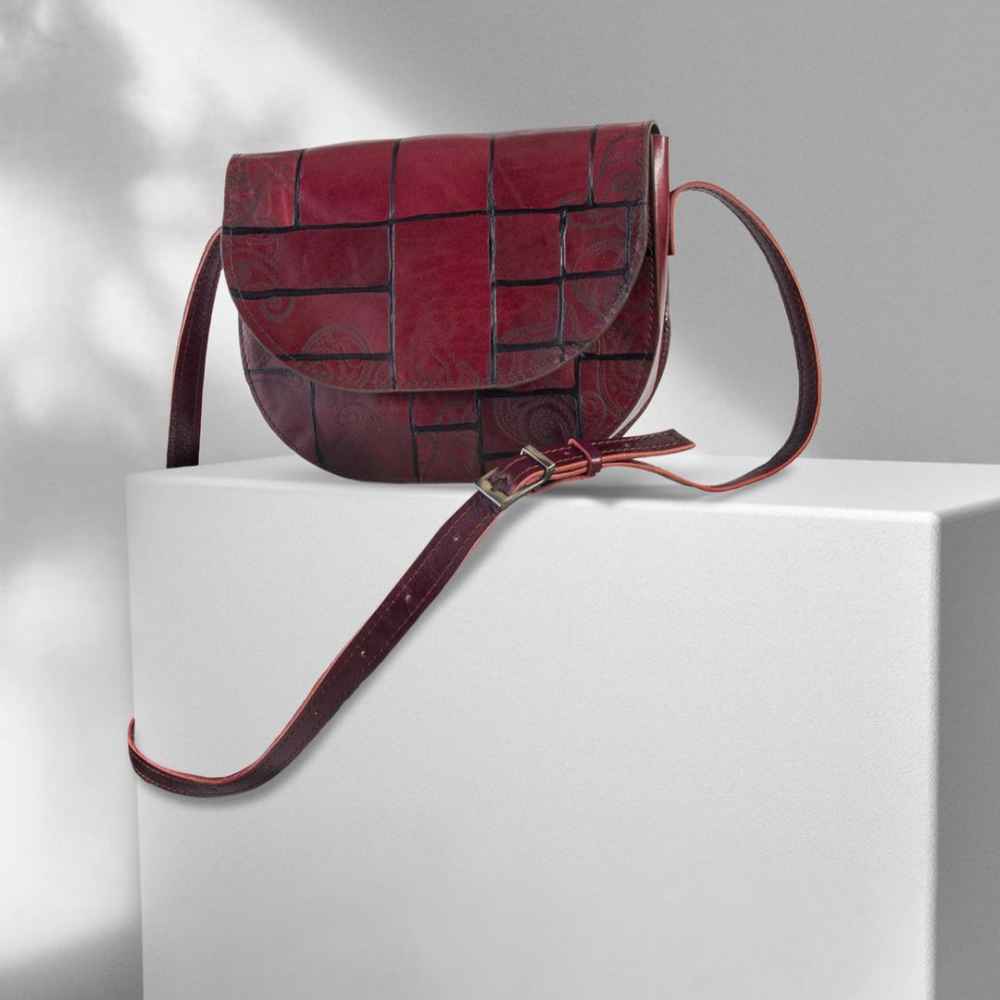 Luxe handgemaakte leren crossbody tas – Kheshti editie