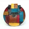 Handgemaakte Leren Crossbody Tas – Ronde Editie (Rood)