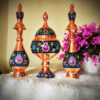Decoratieve Koperen Fles Perzisch Minakari Emaille Paradise