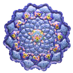 Decoratieve Koperen Schotel Handgeschilderd met Perzische Minakari Emaille Atash