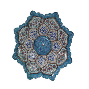 Decoratieve Koperen Schotel Handgeschilderd met Perzische Minakari Emaille Atrin