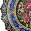 Decoratieve Koperen Schotel Handgeschilderd met Perzische Minakari Emaille Bloemmotief