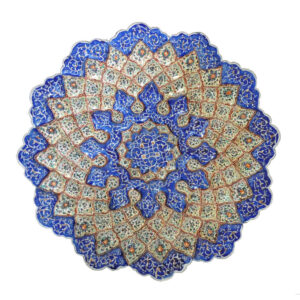 Decoratieve Koperen Schotel Handgeschilderd met Perzische Minakari Emaille Arya