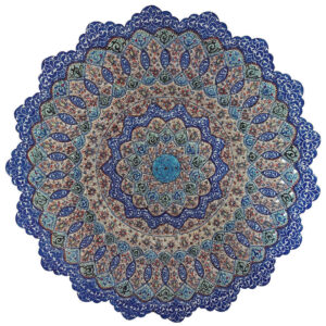 Decoratieve Koperen Schotel Handgeschilderd met Perzische Minakari Emaille Azad