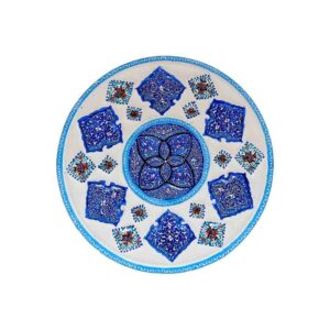 Decoratieve Koperen Schotel Handgeschilderd met Perzische Minakari Emaille Bahman