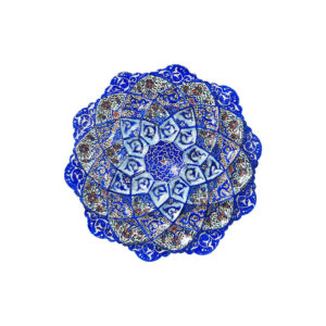 Decoratieve Koperen Schotel Handgeschilderd met Perzische Minakari Emaille Bardia