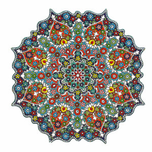 Decoratieve Aardewerk Schotel Handgeschilderd met Perzische Minakari Emaille Borzoo