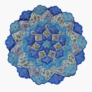 Decoratieve Koperen Schotel Handgeschilderd met Perzische Minakari Emaille Esfand