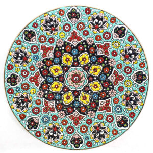 Decoratieve Aardewerk Schotel Handgeschilderd met Perzische Minakari Emaille Negar